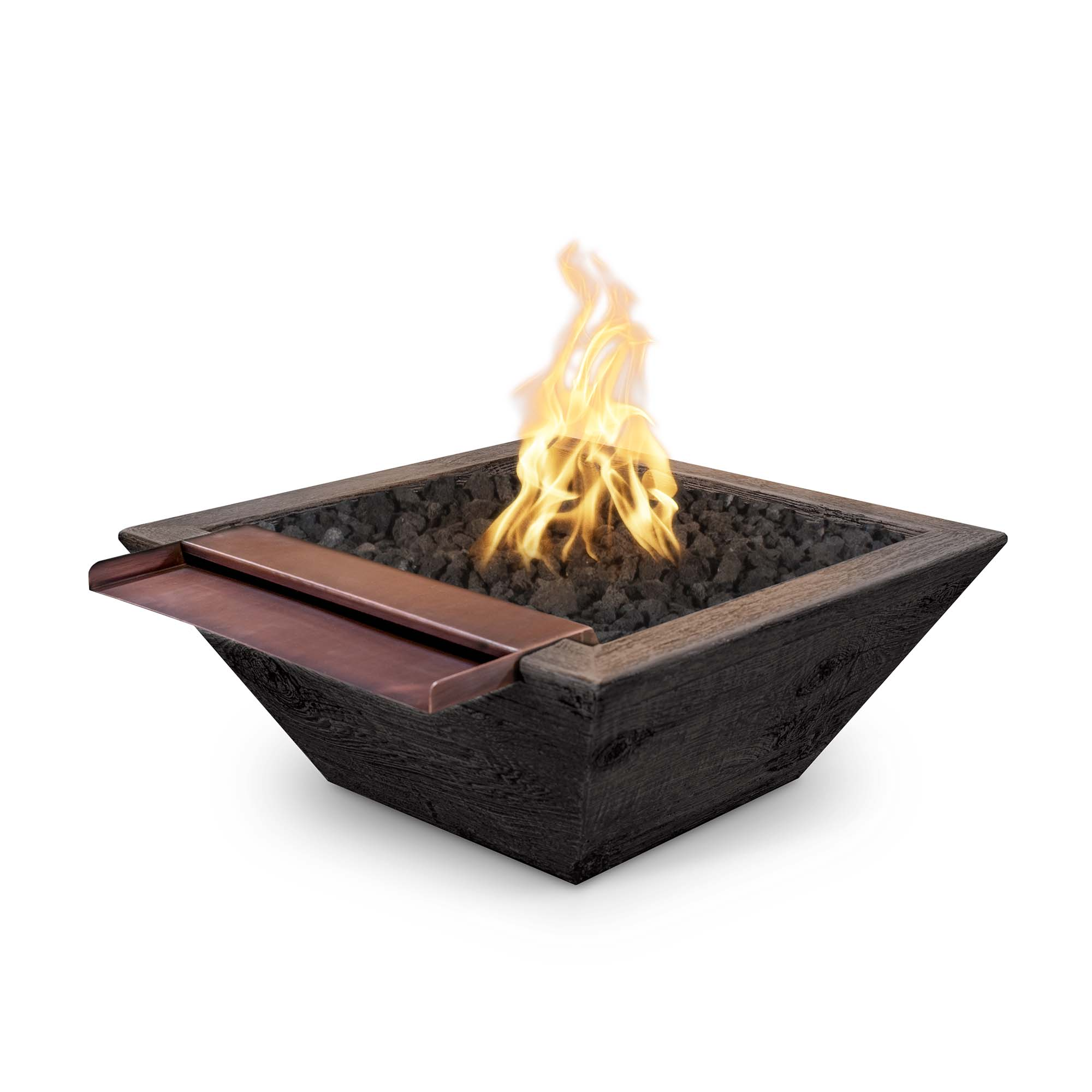 MAYA FIRE & WATER BOWL WIDE SPILL WATER – WOOD GRAIN CONCRETE