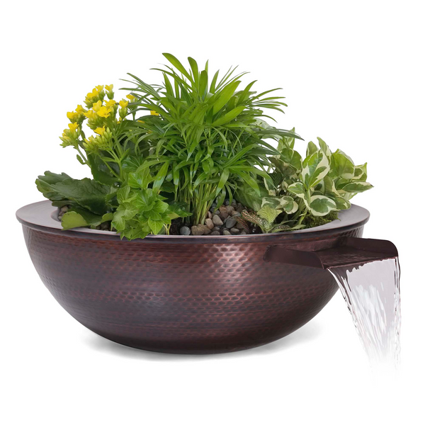 SEDONA PLANTER & WATER BOWL – HAMMERED PATINA COPPER