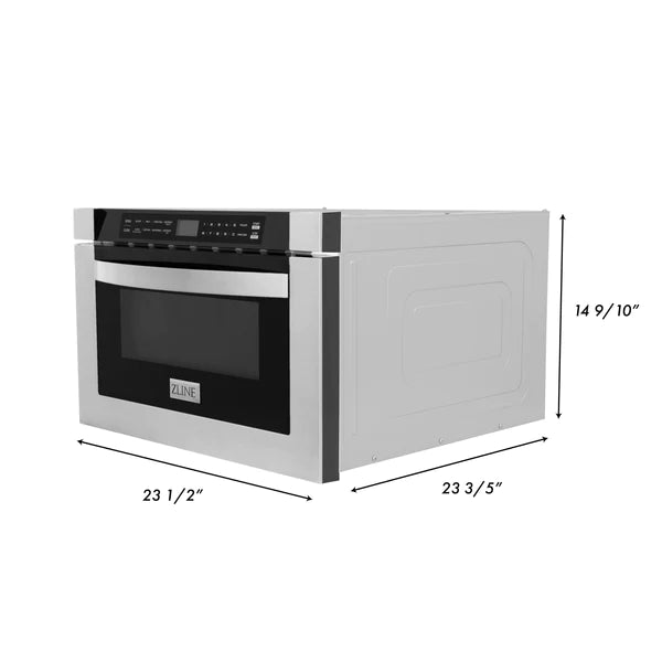 ZLINE Appliances 30" Kitchen Package with Stainless Steel Gas Range, Convertible Vent Range Hood and Microwave Drawer (3KP-SGRRH30-MW)