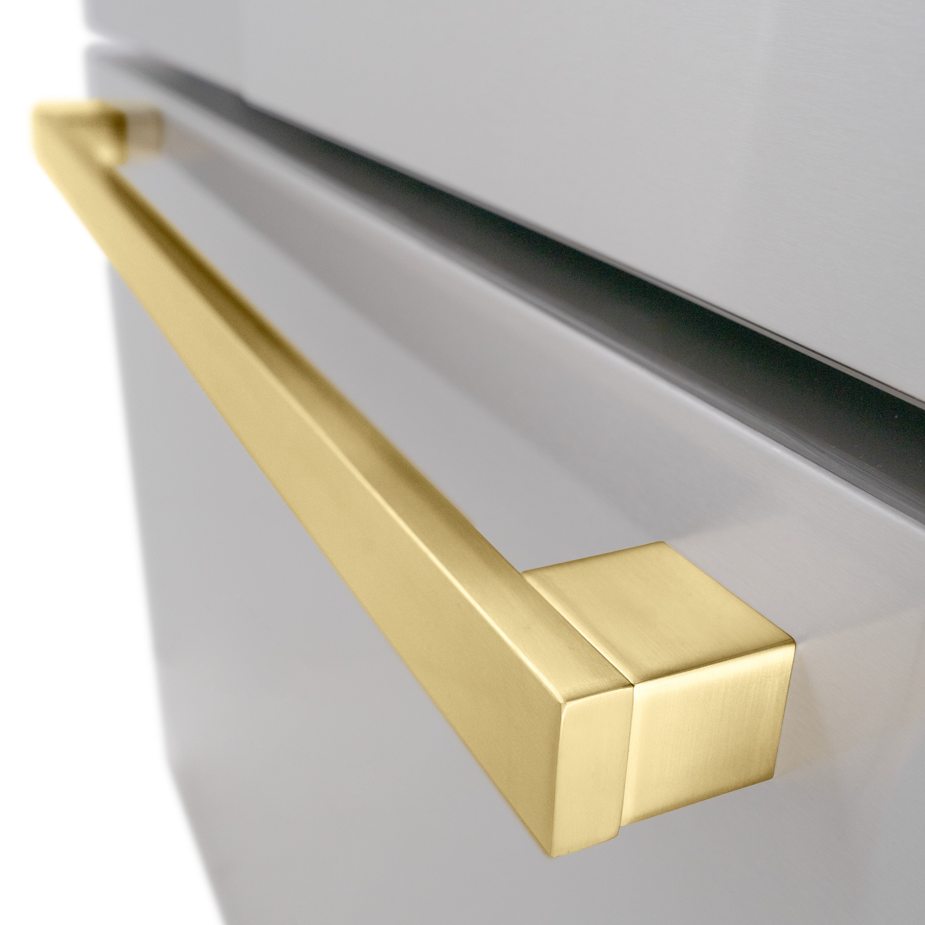 ZLINE Polished Gold Autograph Edition Square Handles for Freestanding Refrigerators (RFMHZ-F-36-G)