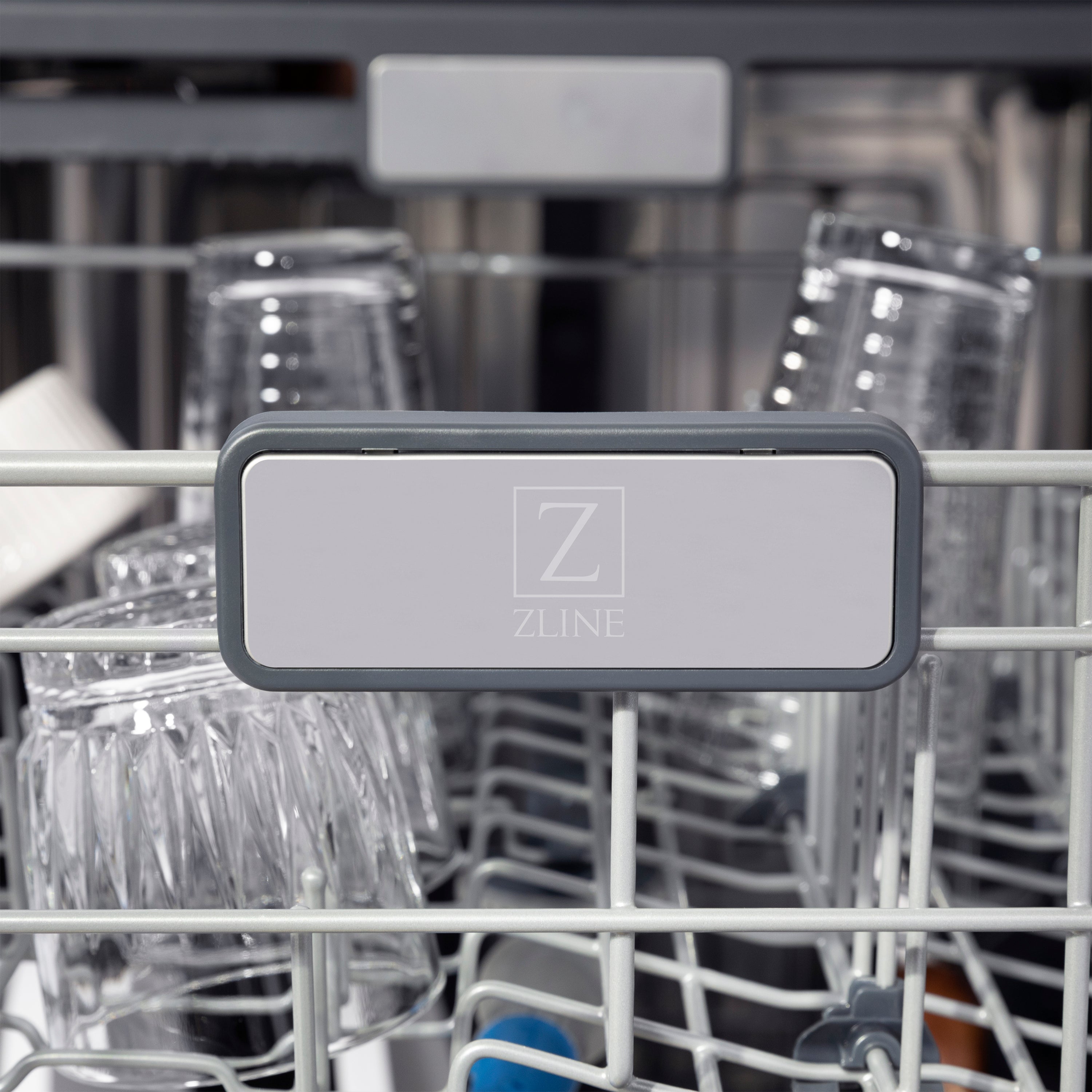 ZLINE Autograph Edition 24" Monument Series 3rd Rack Top Touch Control Tall Tub Dishwasher in Custom Panel Ready with Champagne Bronze Handle, 45dBa (DWMTZ-24-CB)