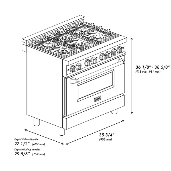 ZLINE Autograph Edition 36 in. 4.6 cu. ft. Dual Fuel Range with Gas Stove and Electric Oven in Fingerprint Resistant DuraSnow® Stainless Steel with Black Matte Door and Champagne Bronze Accents (RASZ-BLM-36-CB)