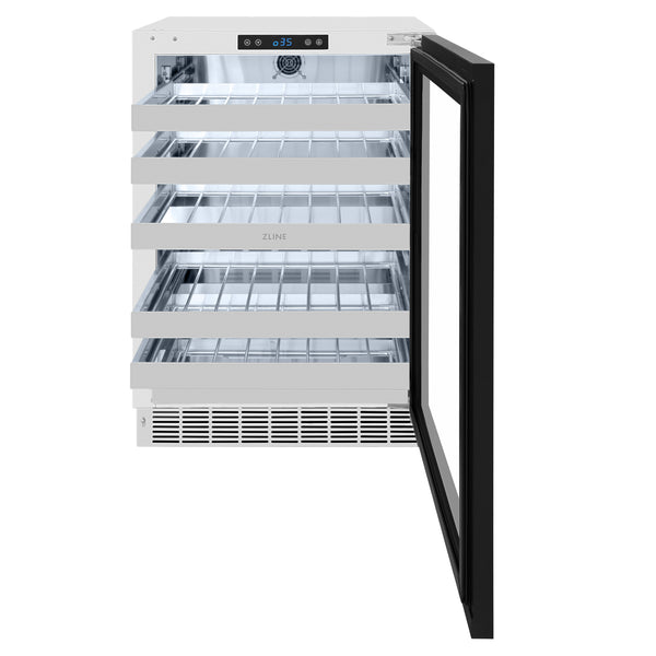 ZLINE 24 In. Touchstone Wine Cooler with Panel-Ready Glass Door and Matte Black Handle (RWDPOZ-24-MB)