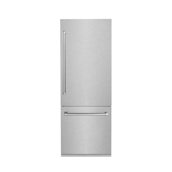 ZLINE 30" 16.1 cu. ft. Built-In 2-Door Bottom Freezer Refrigerator with Internal Water and Ice Dispenser in Fingerprint Resistant Stainless Steel (RBIV-SN-30)