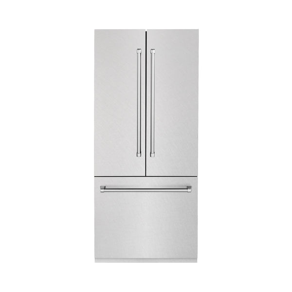 ZLINE 36 in. 19.6 cu. ft. Built-In 2-Door Bottom Freezer Refrigerator with Internal Water and Ice Dispenser in Fingerprint Resistant Stainless Steel (RBIV-SN-36)