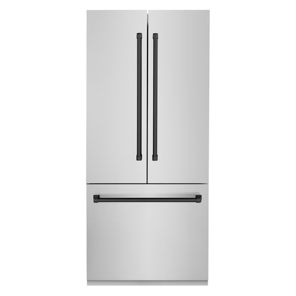 ZLINE 36" Autograph Edition 19.6 cu. ft. Built-in 2-Door Bottom Freezer Refrigerator with Internal Water and Ice Dispenser in Stainless Steel with Accents (RBIVZ-304-36)