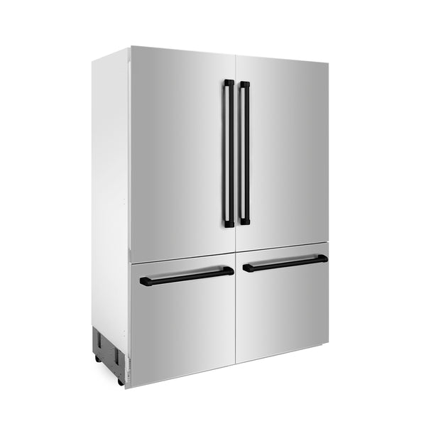 ZLINE 60 in. Autograph Edition 32.2 cu. ft. Built-in 4-Door French Door Refrigerator with Internal Water and Ice Dispenser in Stainless Steel with Accents (RBIVZ-304-60)