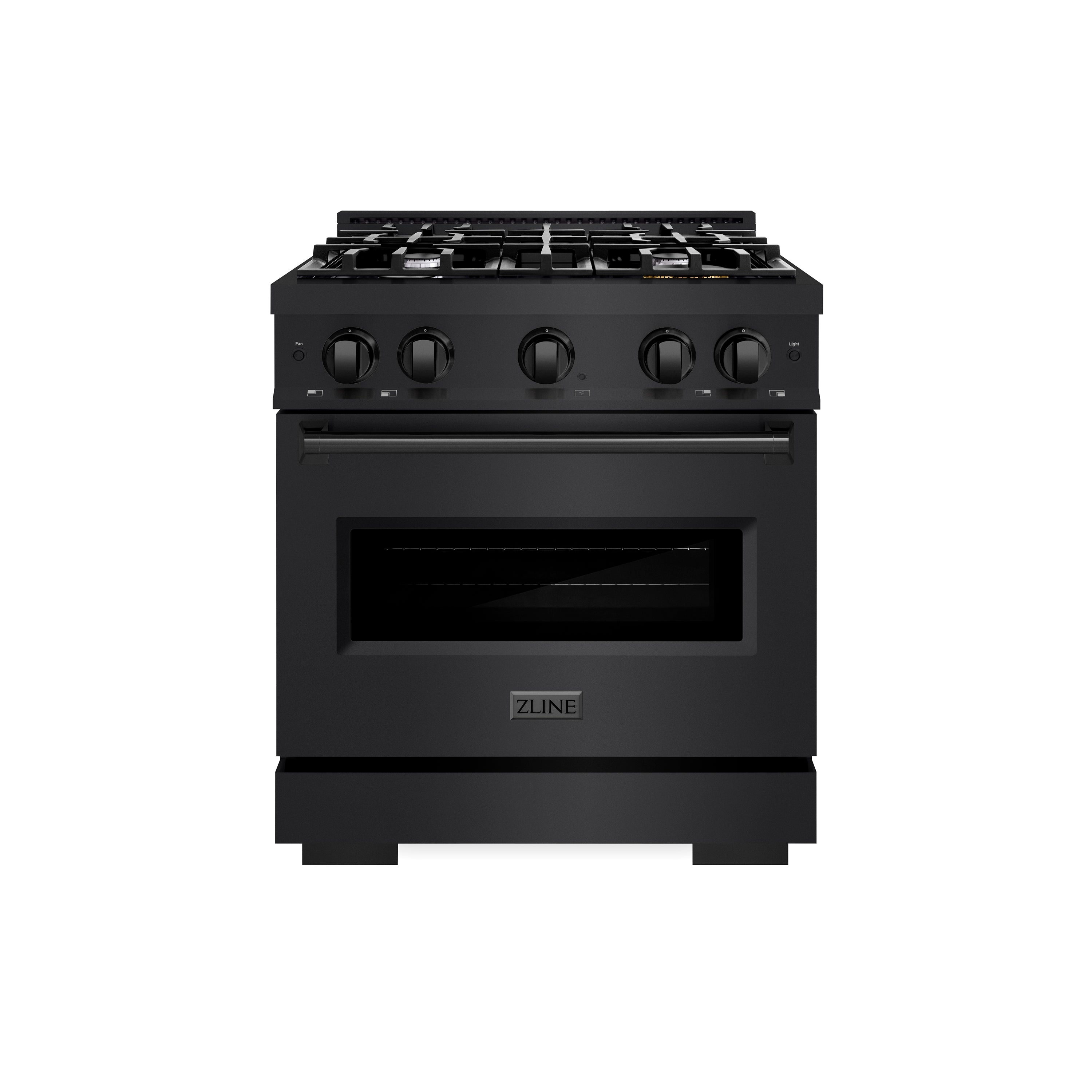 ZLINE 30 in. 4.2 cu. ft. Classic Gas Range with 4 Burner Cooktop and Convection Gas Oven in Black Stainless Steel (CGRB-30)