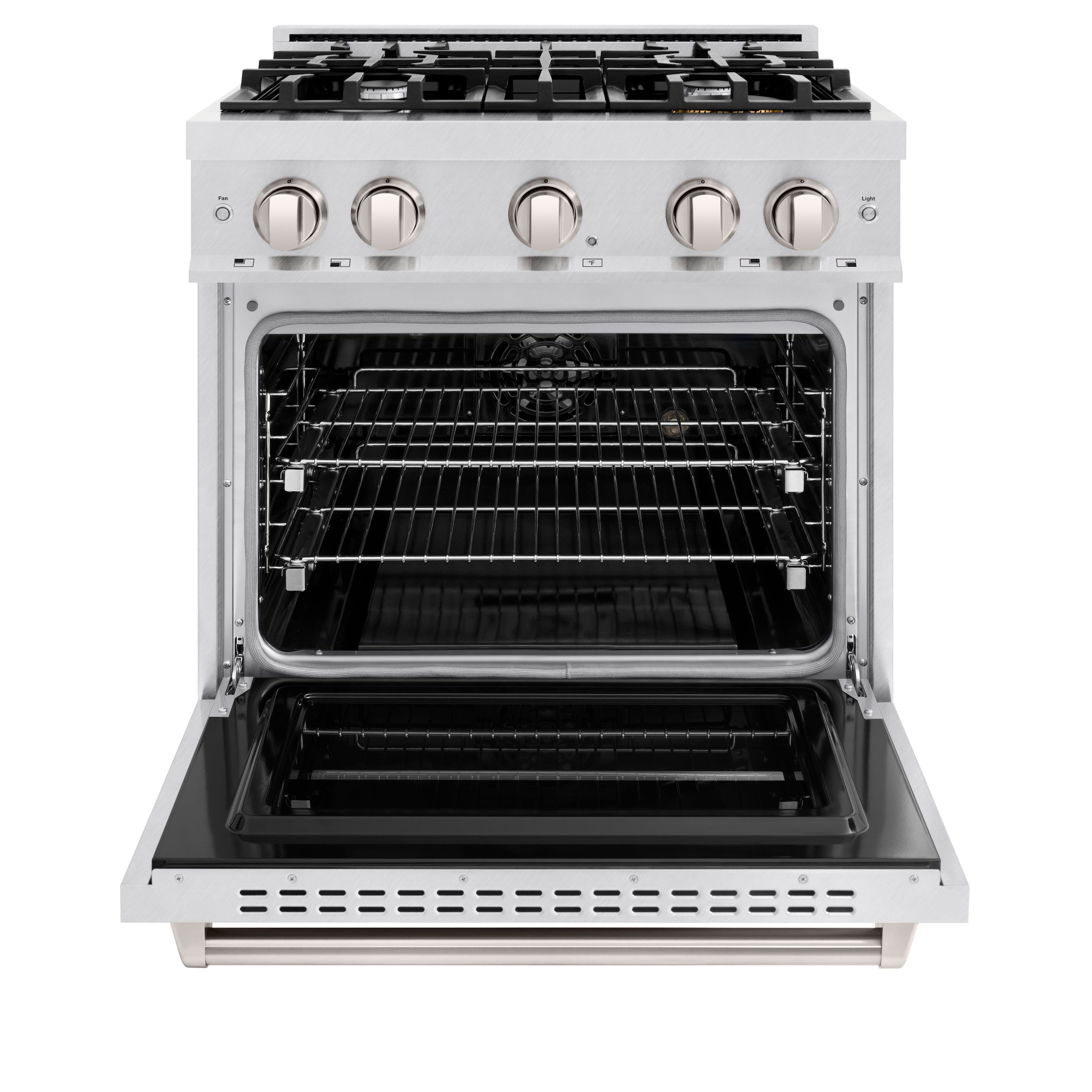 ZLINE 30 in. 4.2 cu. ft. Classic Dual Fuel Range with 4 Burner Gas Cooktop and Electric Convection Oven in DuraSnow® Stainless Steel (CDRS-30)