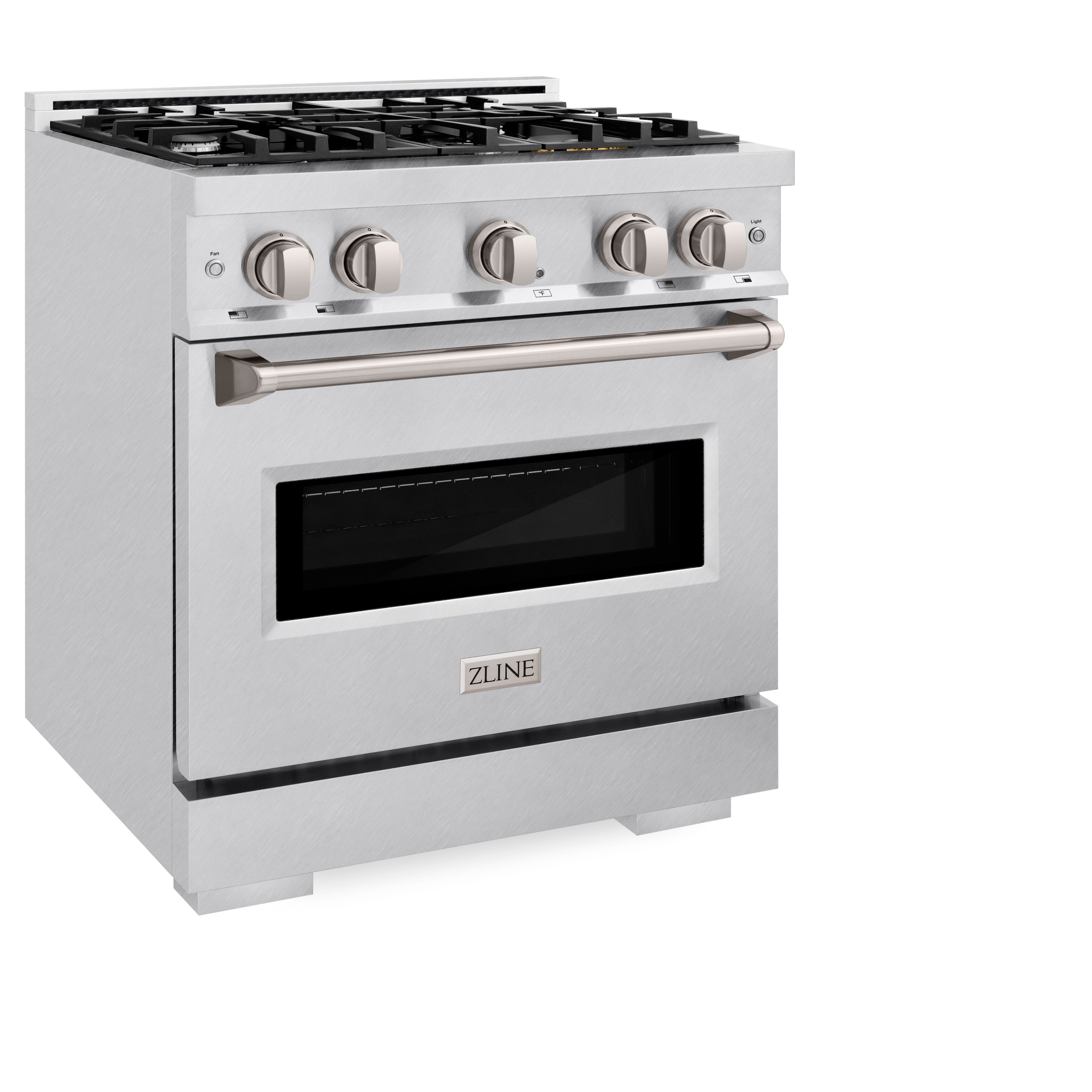 ZLINE 30 in. 4.2 cu. ft. Classic Dual Fuel Range with 4 Burner Gas Cooktop and Electric Convection Oven in DuraSnow® Stainless Steel (CDRS-30)