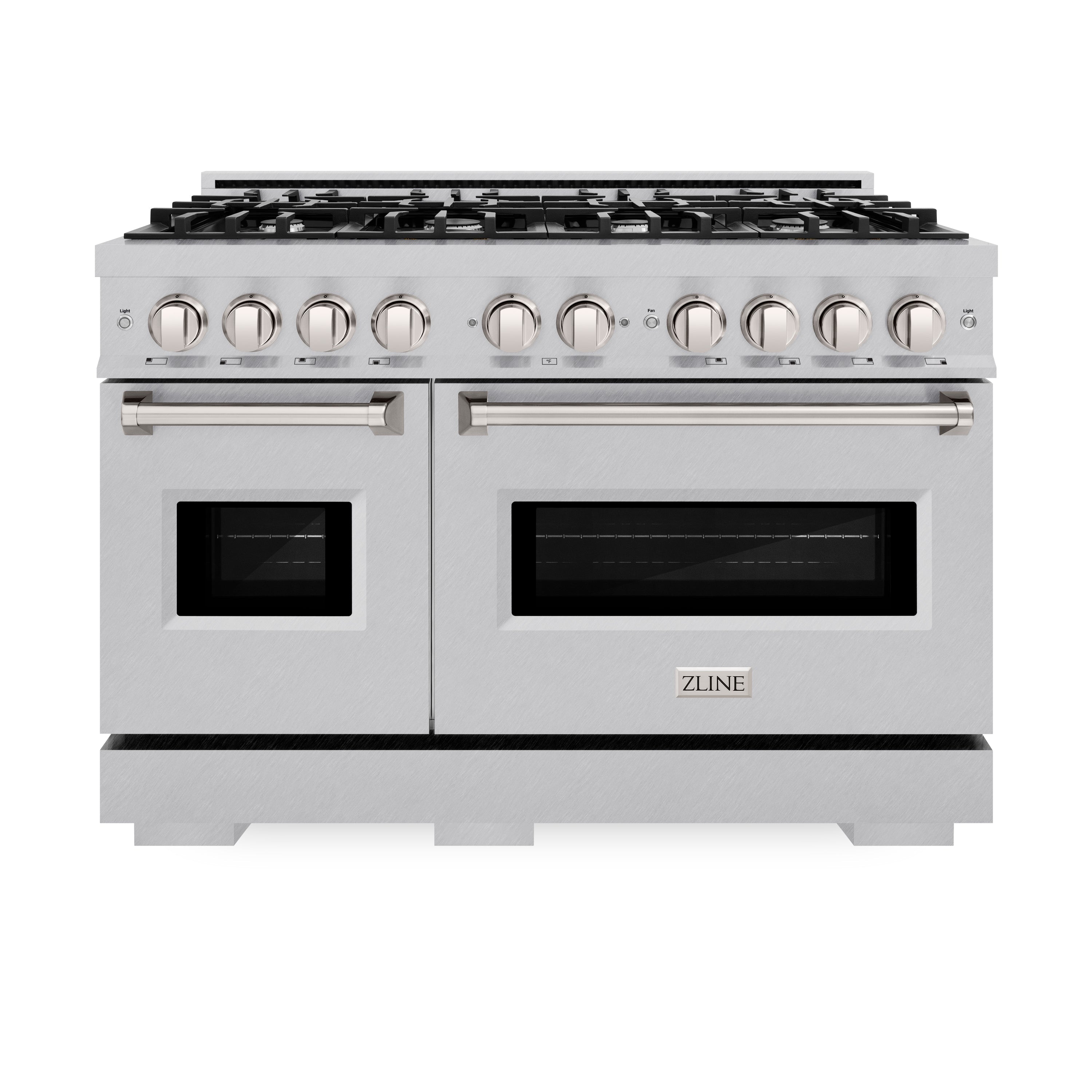 ZLINE 48 in. 6.7 cu. ft. Classic Double Oven Dual Fuel Range with 8 Burner Gas Cooktop in DuraSnow® Stainless Steel (CDRS-48)