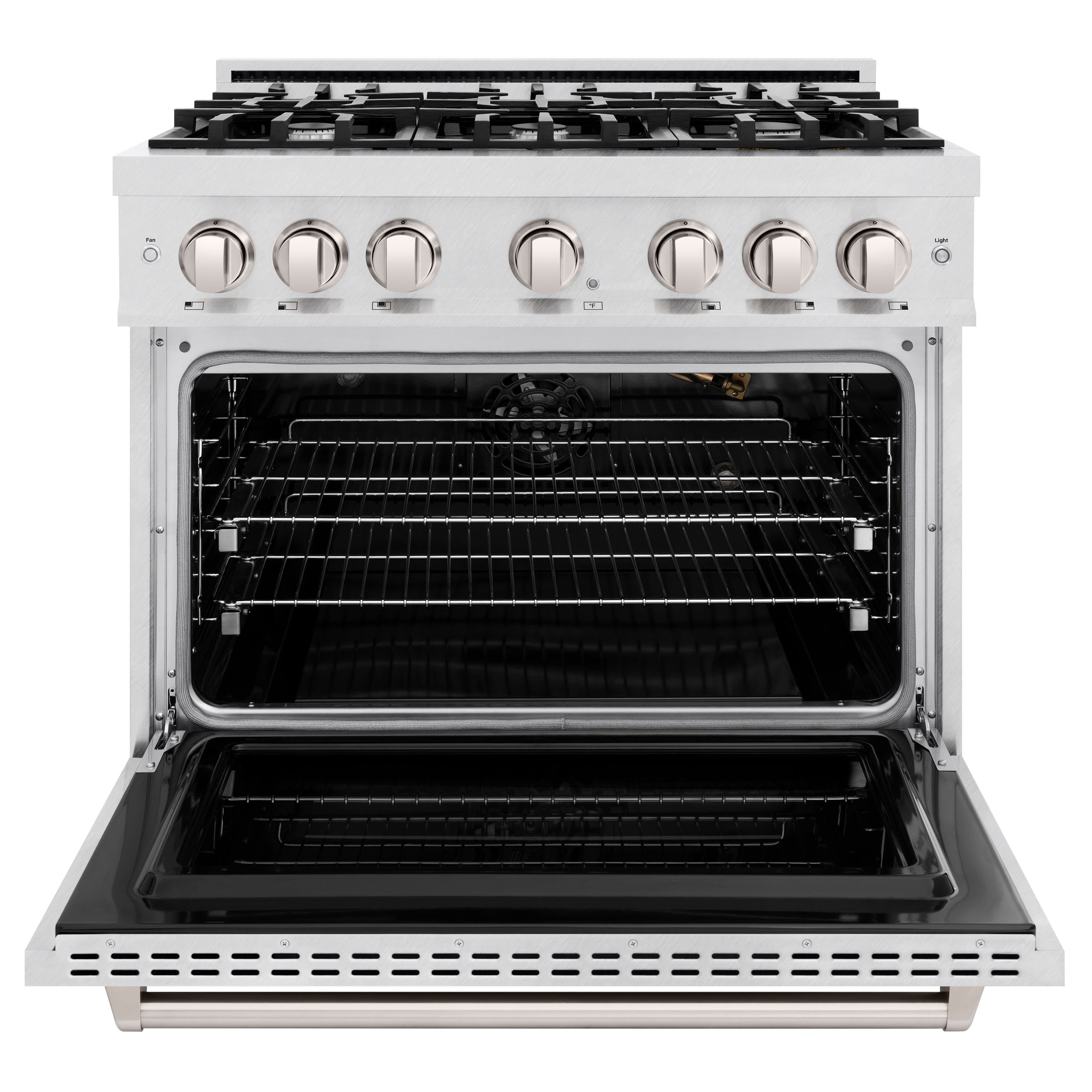 ZLINE 36 in. 5.2 cu. ft. Classic Gas Range with 6 Burner Cooktop and Convection Gas Oven in DuraSnow® Stainless Steel (CGRS-36)