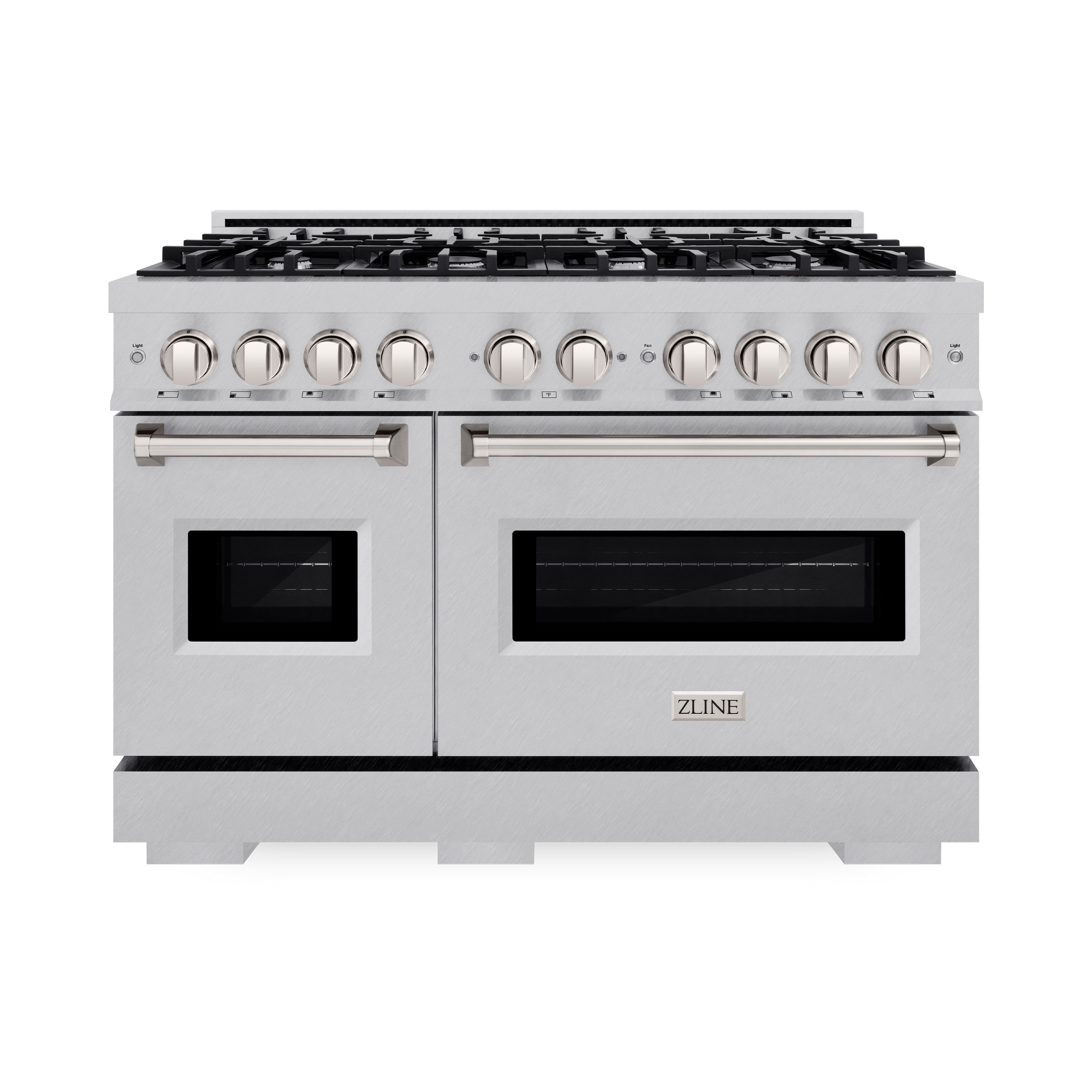 ZLINE 48 in. 6.7 cu. ft. Classic Double Oven Gas Range with 8 Burner Cooktop in DuraSnow® Stainless Steel (CGRS-48)