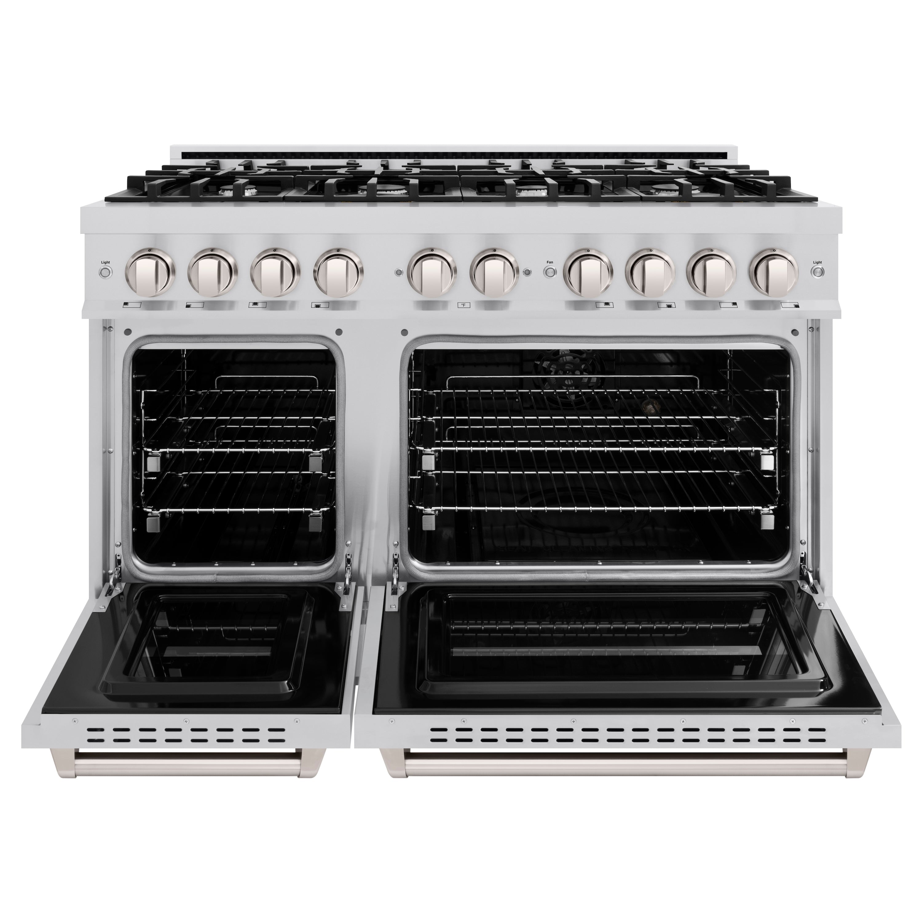 ZLINE 48 in. 6.7 cu. ft. Classic Double Oven Dual Fuel Range with 8 Burner Gas Cooktop in Stainless Steel (CDR48)