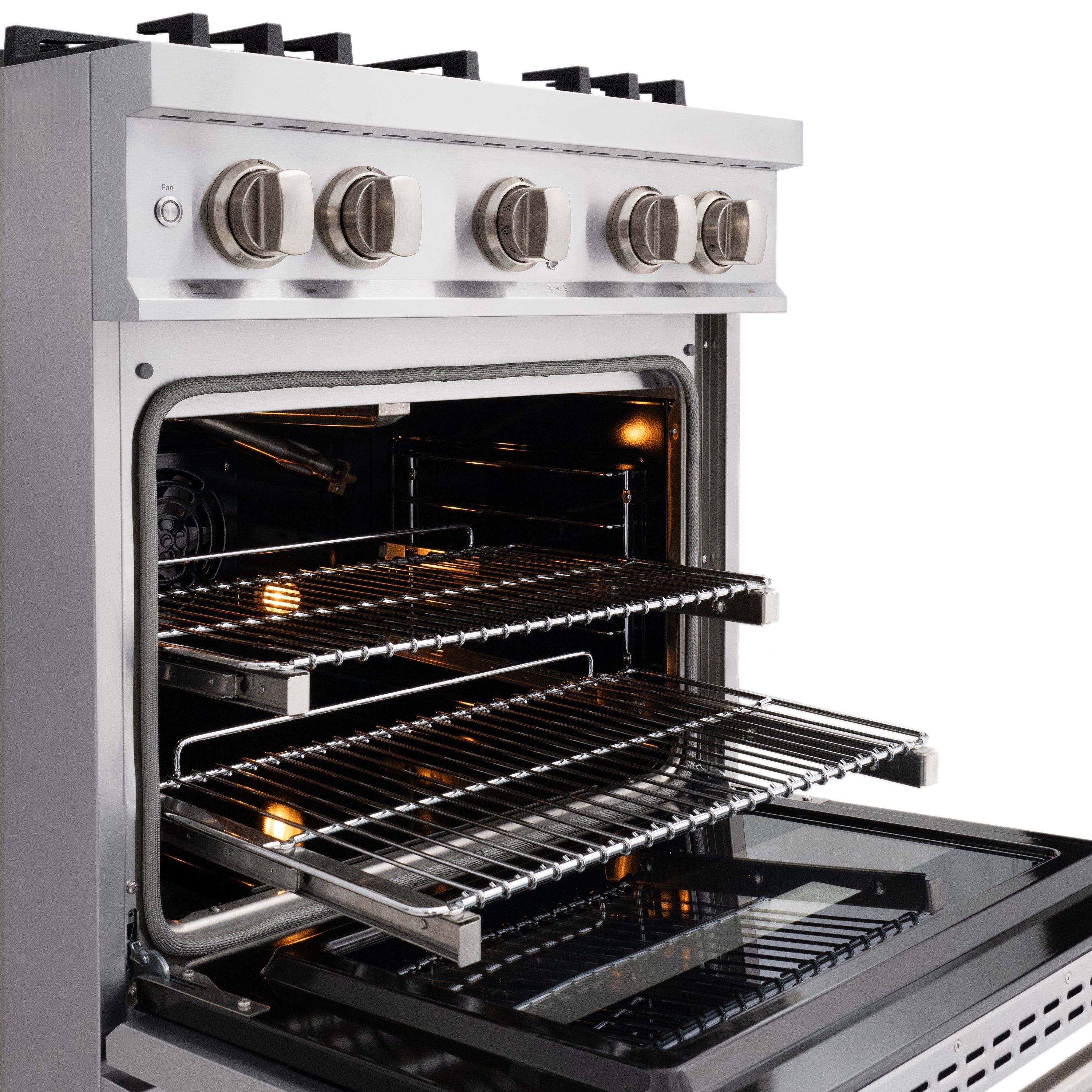 ZLINE 30 in. 4.2 cu. ft. Classic Gas Range with Convection Gas Oven in Stainless Steel with 4 Brass Burners (CGR-BR-30)