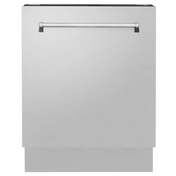 ZLINE Kitchen Package with Refrigeration, 36" Stainless Steel Rangetop, 36" Range Hood, 30" Single Wall Oven and 24" Tall Tub Dishwasher (5KPR-RTRH36-AWSDWV)