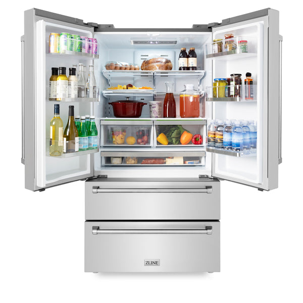 30" ZLINE Appliances Package with Refrigeration, 30" Stainless Steel Rangetop and 30" Single Wall Oven (4KPR-RT30-MWAWS)
