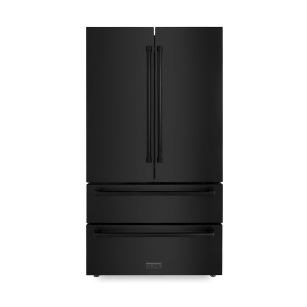 30" ZLINE Appliances Package with Black Stainless Steel Refrigeration, 30" Rangetop, 30" Range Hood and 30" Single Wall Oven (4KPR-RTBRH30-AWS)