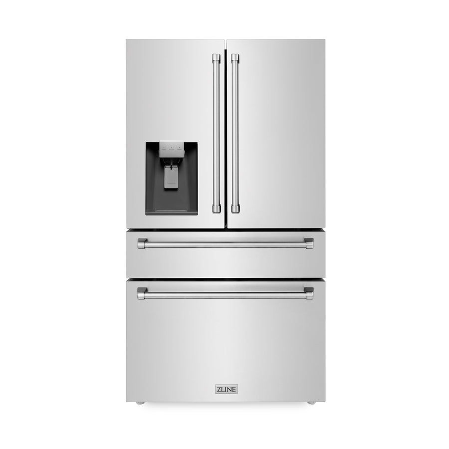 ZLINE Appliances Kitchen Package with Water and Ice Dispenser Refrigerator, 30" Gas Range, 30" Range Hood, Microwave Drawer, and 24" Tall Tub Dishwasher (5KPRW-SGRRH30-MWDWV)