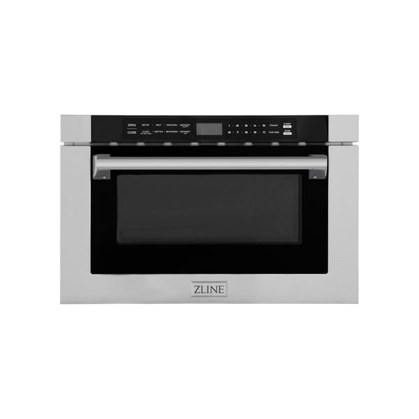 ZLINE 24" 1.2 cu. ft. Built-in Microwave Drawer with a Traditional Handle in Stainless Steel (MWD-1-H)