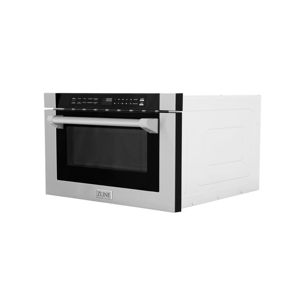 ZLINE 24" 1.2 cu. ft. Built-in Microwave Drawer with a Traditional Handle in Stainless Steel (MWD-1-H)