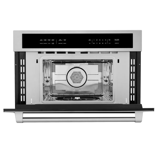 30" ZLINE Appliances Package with Refrigeration, 30" Stainless Steel Rangetop and 30" Single Wall Oven (4KPR-RT30-MWAWS)