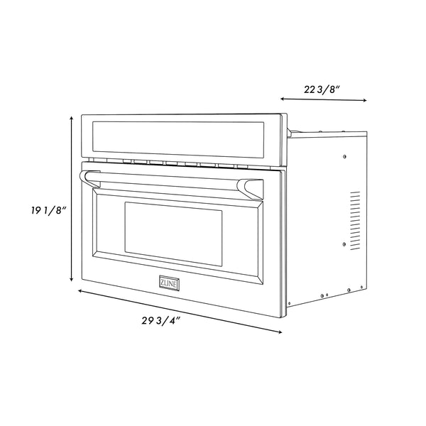 ZLINE 30 In. Microwave Oven in DuraSnow Stainless Steel with Traditional Handle (MWO-30-SS)