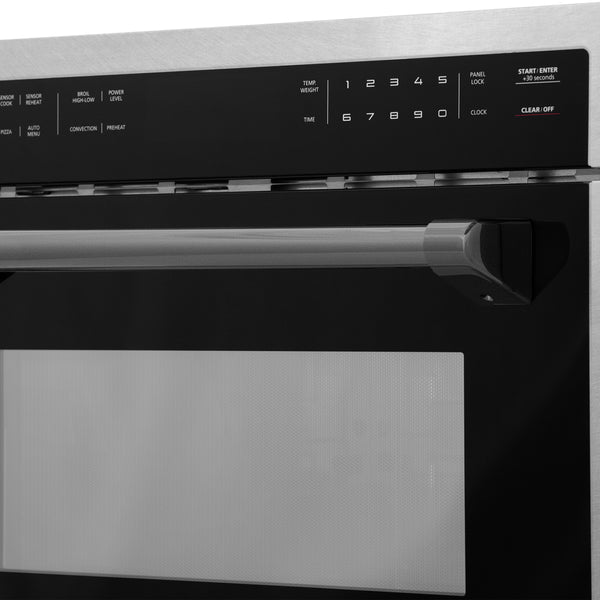 ZLINE 24 In. Autograph Microwave Oven in DuraSnow Stainless with Matte Black Accents (MWOZ-24-SS-MB)