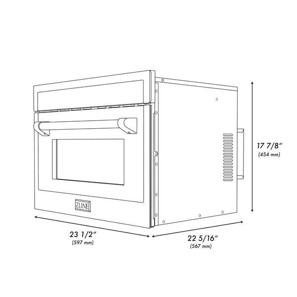 ZLINE 24 In. Autograph Microwave Oven in DuraSnow Stainless with Matte Black Accents (MWOZ-24-SS-MB)