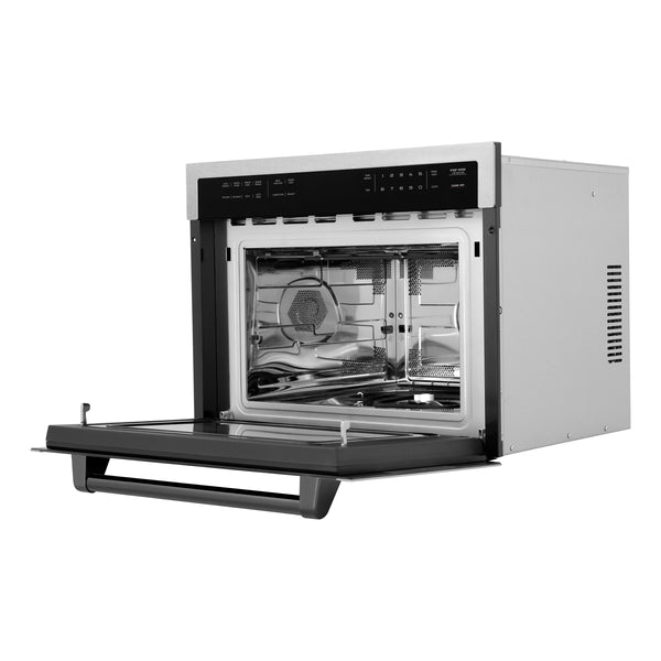 ZLINE 24 In. Autograph Microwave Oven in DuraSnow Stainless with Matte Black Accents (MWOZ-24-SS-MB)