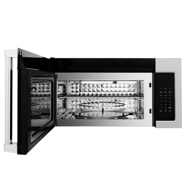 ZLINE Kitchen Package with Stainless Steel Refrigeration, 30" Dual Fuel Range and Traditional Over the Range Microwave (3KPR-RAOTRH30)