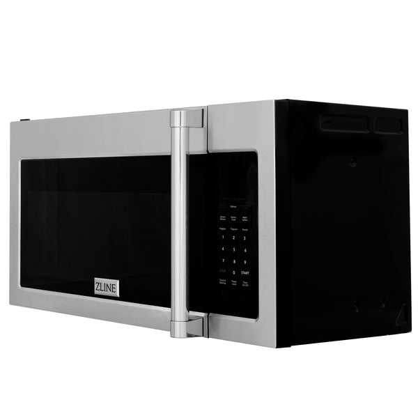 ZLINE 30" 1.5 cu. ft. Over the Range Microwave in Stainless Steel with Traditional Handle and Set of 2 Charcoal Filters (MWO-OTRCFH-30)