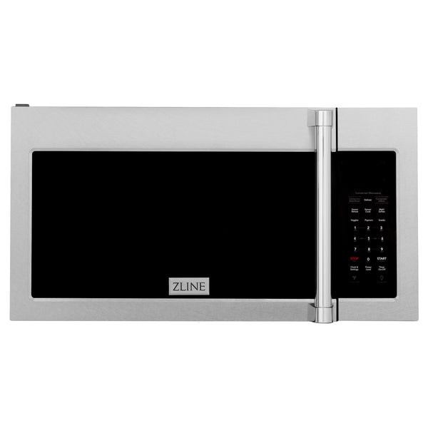 ZLINE 30" 1.5 cu. ft. Over the Range Microwave in Fingerprint Resistant Stainless Steel with Traditional Handle and Set of 2 Charcoal Filters (MWO-OTRCFH-30-SS)