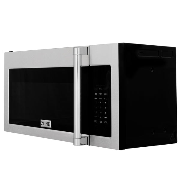 ZLINE 30" 1.5 cu. ft. Over the Range Microwave in Fingerprint Resistant Stainless Steel with Traditional Handle and Set of 2 Charcoal Filters (MWO-OTRCFH-30-SS)