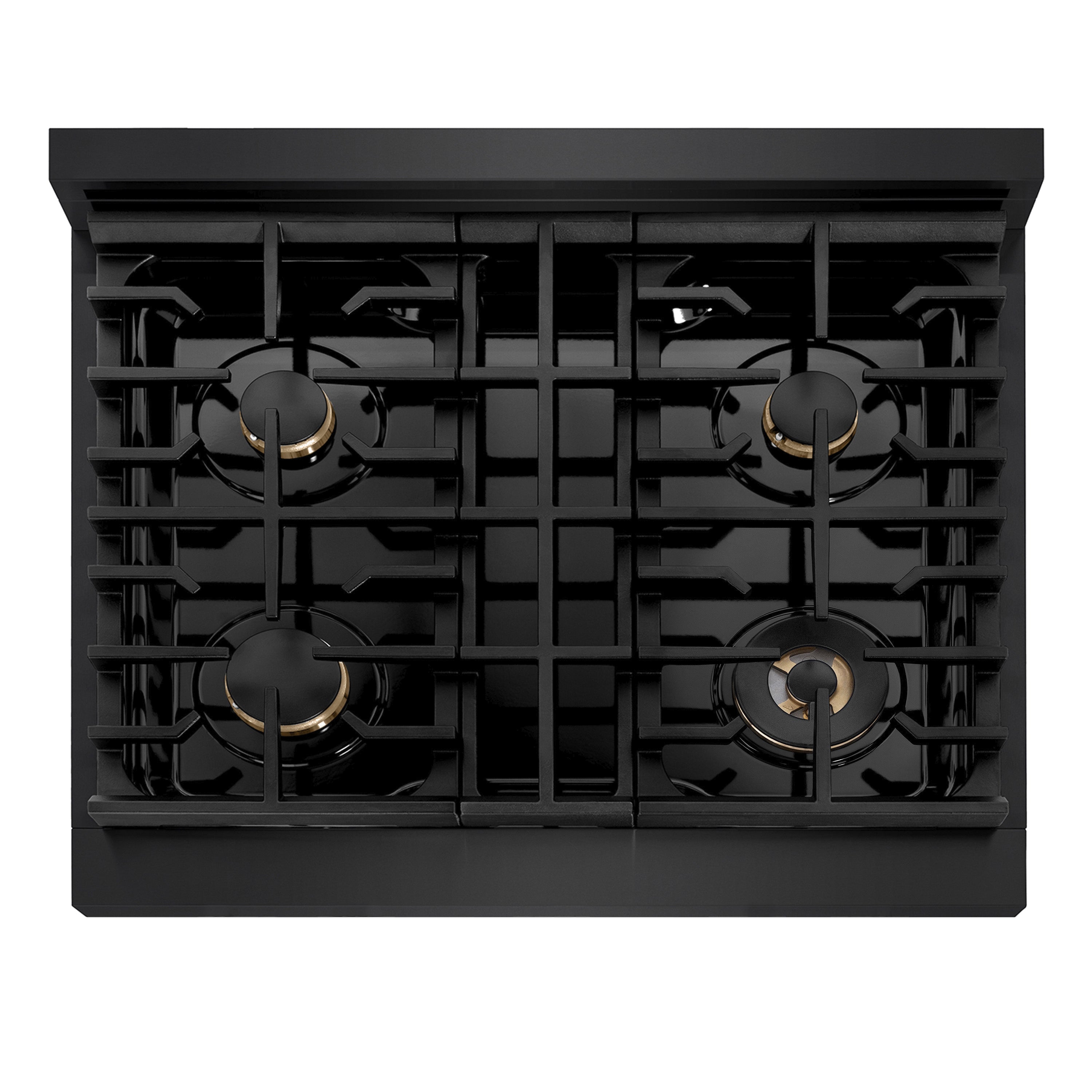 ZLINE 30 in. Autograph Edition Paramount Gas Rangetop with 4 Burners and Porcelain Cooktop in Black Stainless Steel with Champagne Bronze Accents (SRTBZ-30-CB)