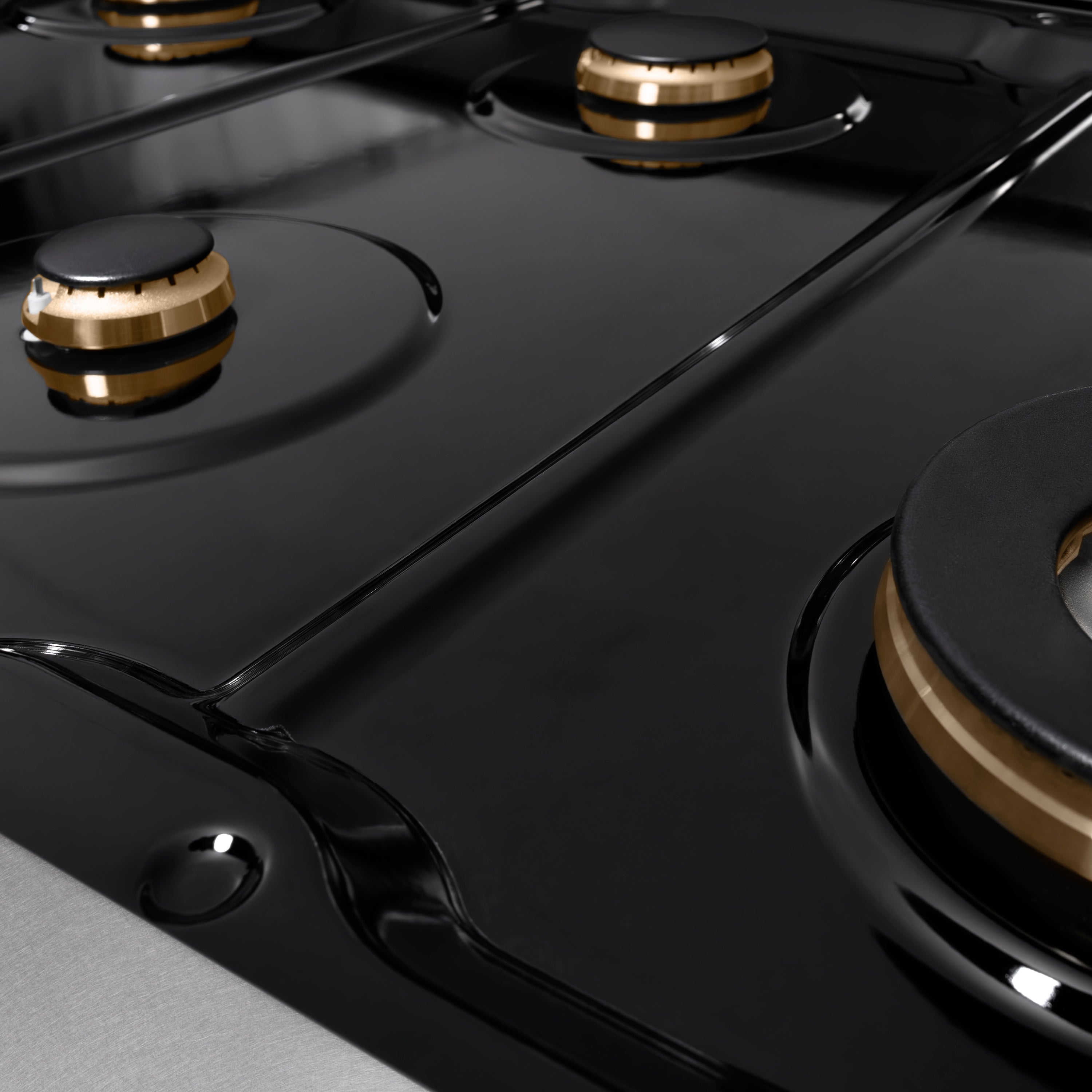 ZLINE 48 in. Paramount Gas Rangetop with 8 Brass Burners and Porcelain Cooktop in DuraSnow® Stainless Steel (SRTS-BR-48)