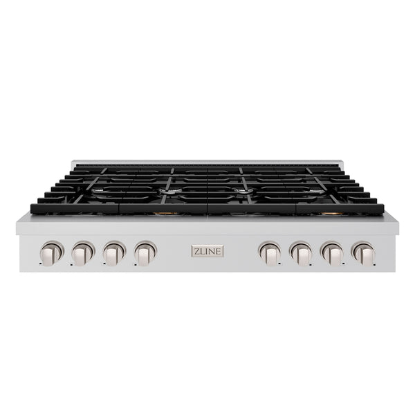 ZLINE 48 in. Paramount Gas Rangetop with 8 Burners and Porcelain Cooktop in Stainless Steel (SRT48)