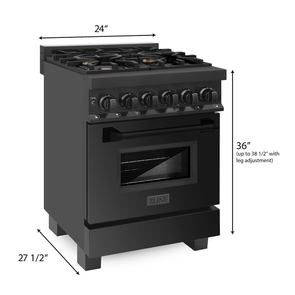 Products ZLINE 24" 2.8 cu. ft. Induction Range with a 3 Element Stove and Electric Oven in Black Stainless Steel (RAIND-BS-24)