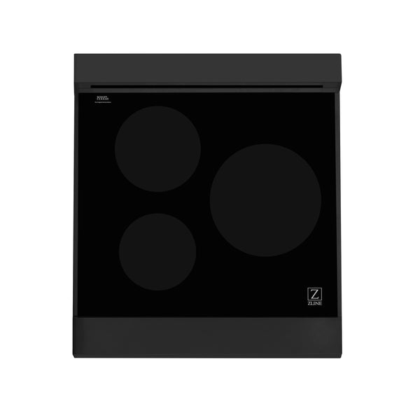 Products ZLINE 24" 2.8 cu. ft. Induction Range with a 3 Element Stove and Electric Oven in Black Stainless Steel (RAIND-BS-24)