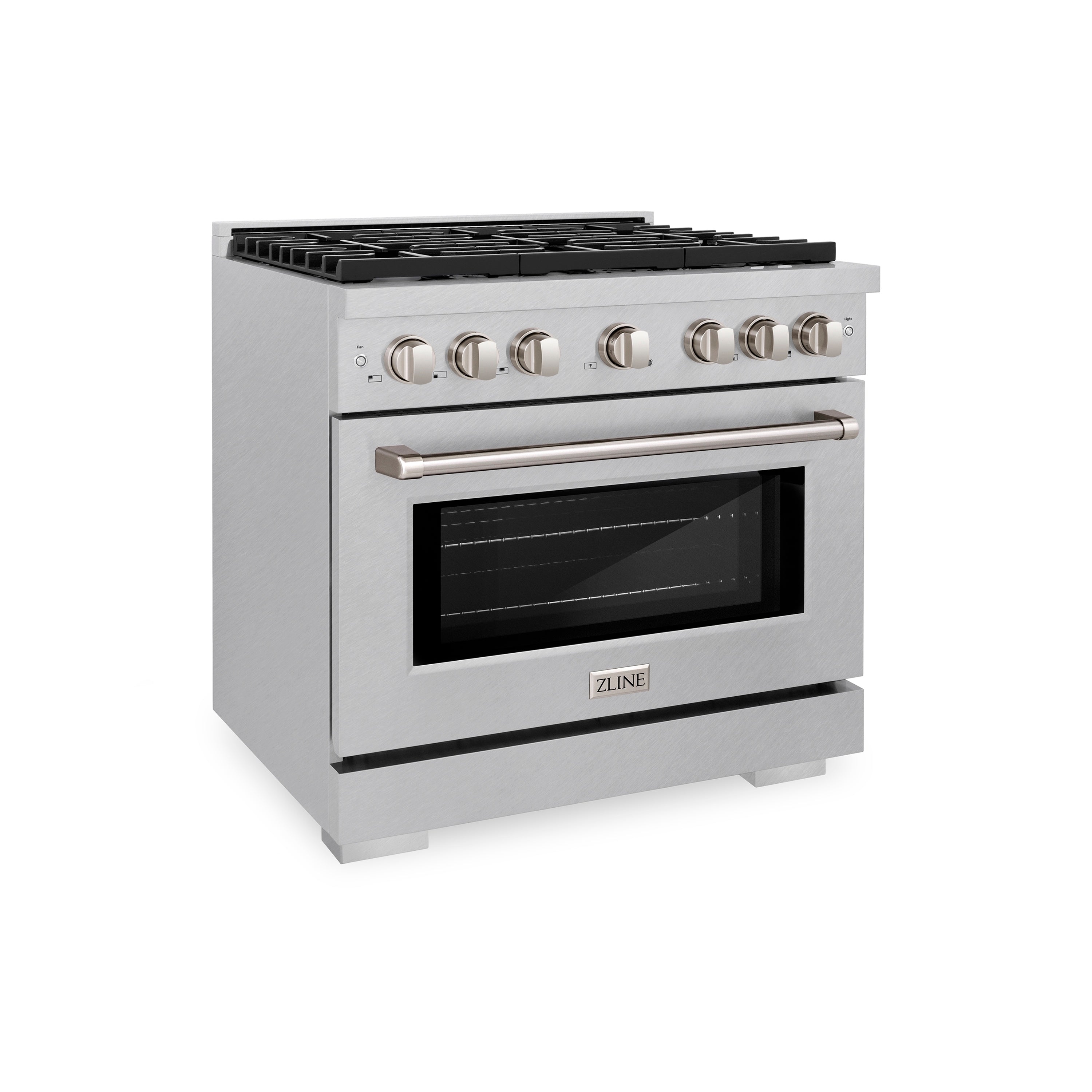 ZLINE 36 in. 5.2 cu. ft. 6 Burner Gas Range with Convection Gas Oven in DuraSnow® Stainless Steel (SGRS-36)