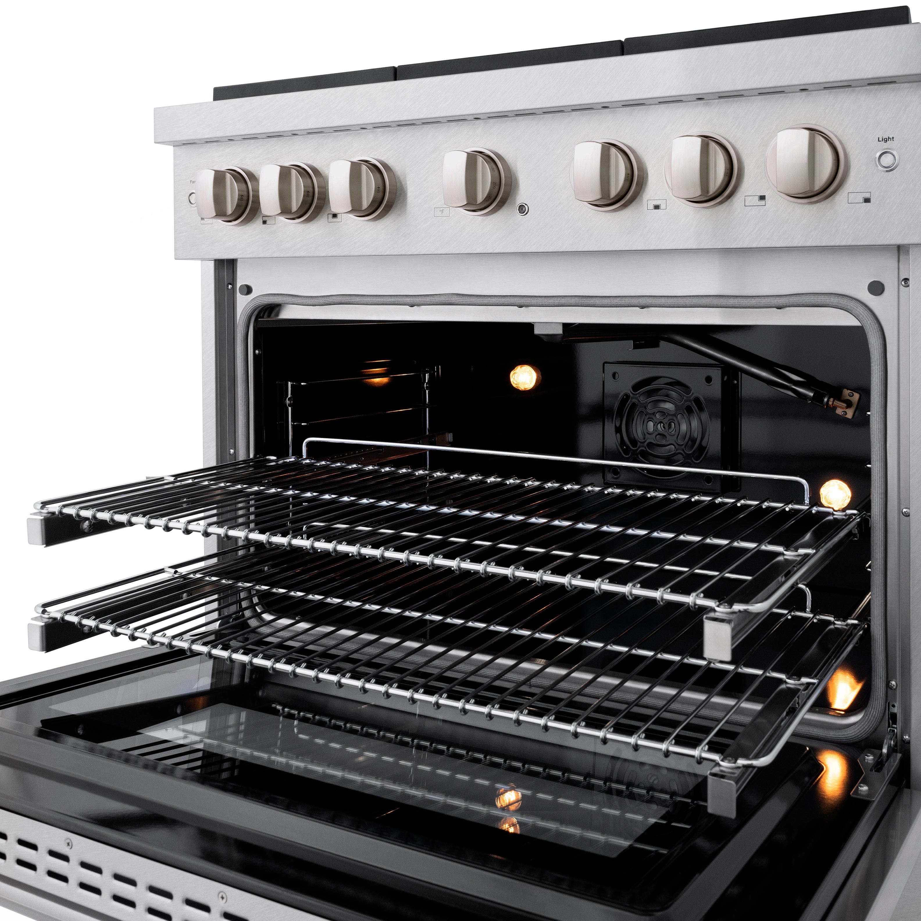 ZLINE 36 in. 5.2 cu. ft. 6 Burner Gas Range with Convection Gas Oven in DuraSnow® Stainless Steel (SGRS-36)