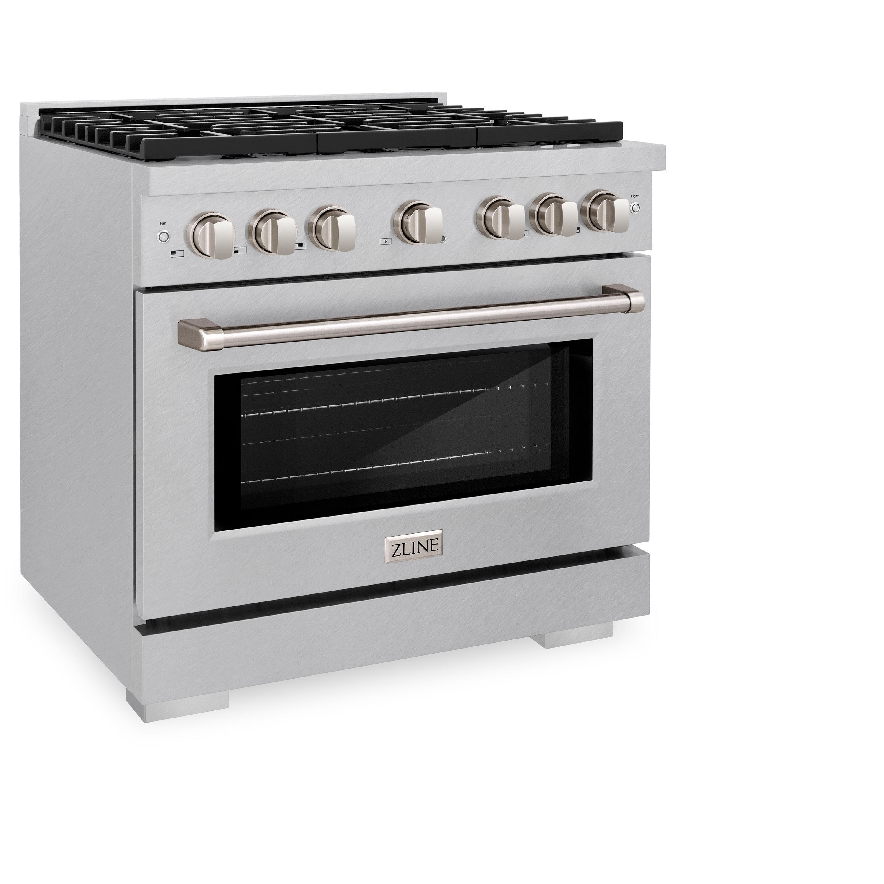 ZLINE 36 in. 5.2 cu. ft. 6 Burner Gas Range with Convection Gas Oven in DuraSnow® Stainless Steel (SGRS-36)