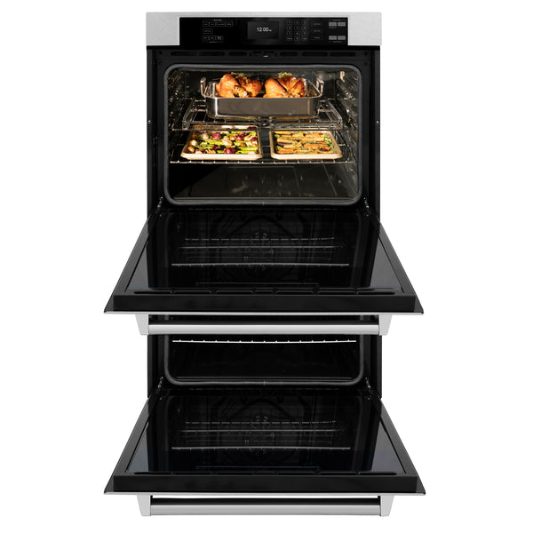 ZLINE 30 in. Professional True Convection Double Wall Oven with Air Fry and Self Clean in DuraSnow® Stainless Steel (WADS-30)