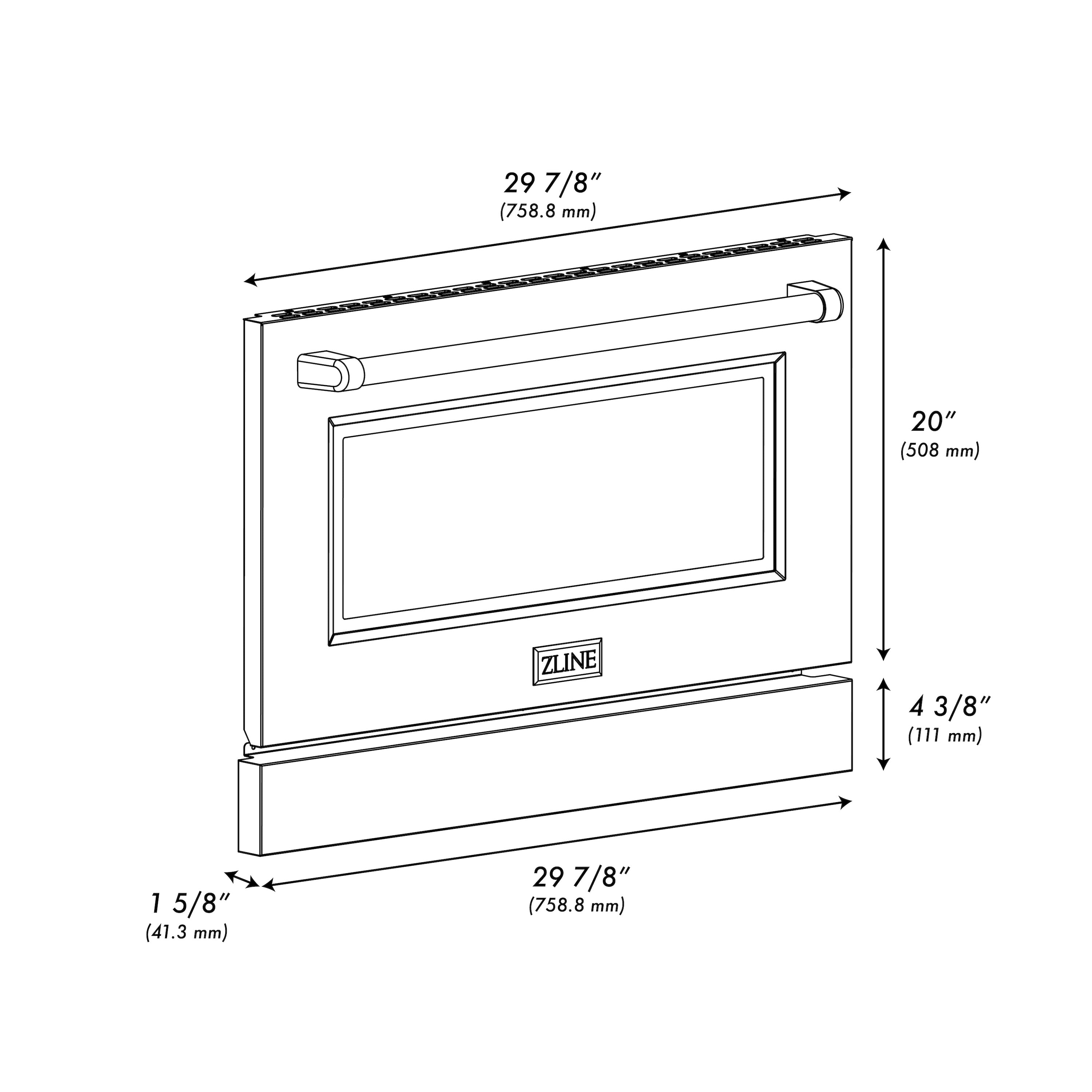 ZLINE 30 in. Black Matte Range Door for SGR Models (SR-DR-BLM-30)