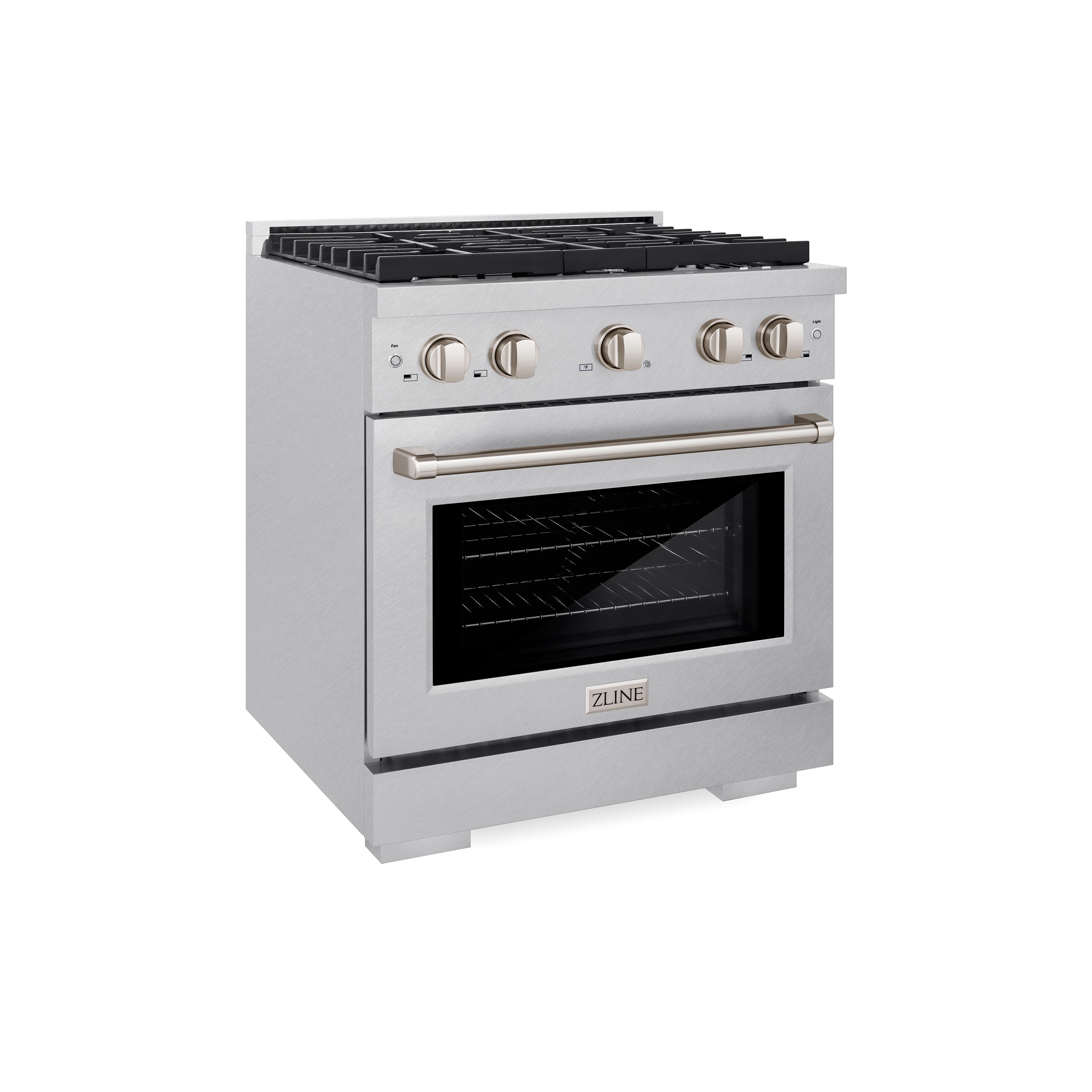 ZLINE 30 in. 4.2 cu. ft. 4 Burner Gas Range with Convection Gas Oven in DuraSnow® Stainless Steel (SGRS-30)