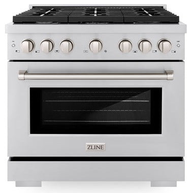 ZLINE 36 in. 5.2 cu. ft. 6 Burner Gas Range with Convection Gas Oven in Stainless Steel (SGR36)