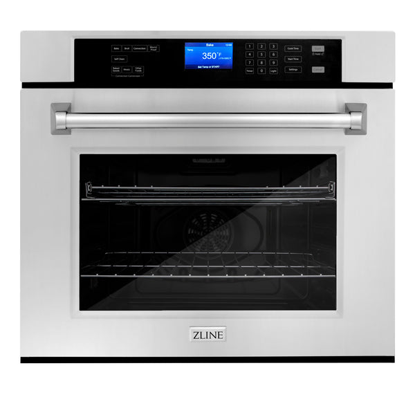 ZLINE Kitchen Package with Refrigeration, 36" Stainless Steel Rangetop, 36" Range Hood, 30" Single Wall Oven and 24" Tall Tub Dishwasher (5KPR-RTRH36-AWSDWV)