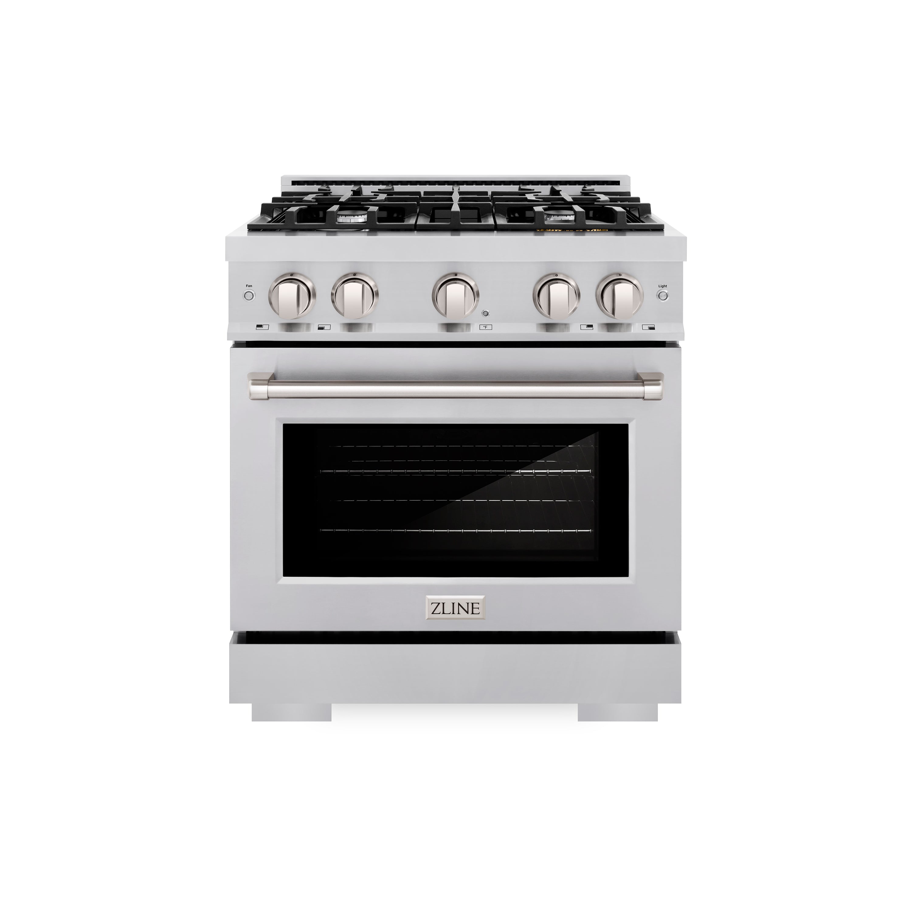 ZLINE 30 in. 4.2 cu. ft. Select Dual Fuel Range with 4 Burner Gas Cooktop and Electric Convection Oven in DuraSnow® Stainless Steel (HDRS-30)