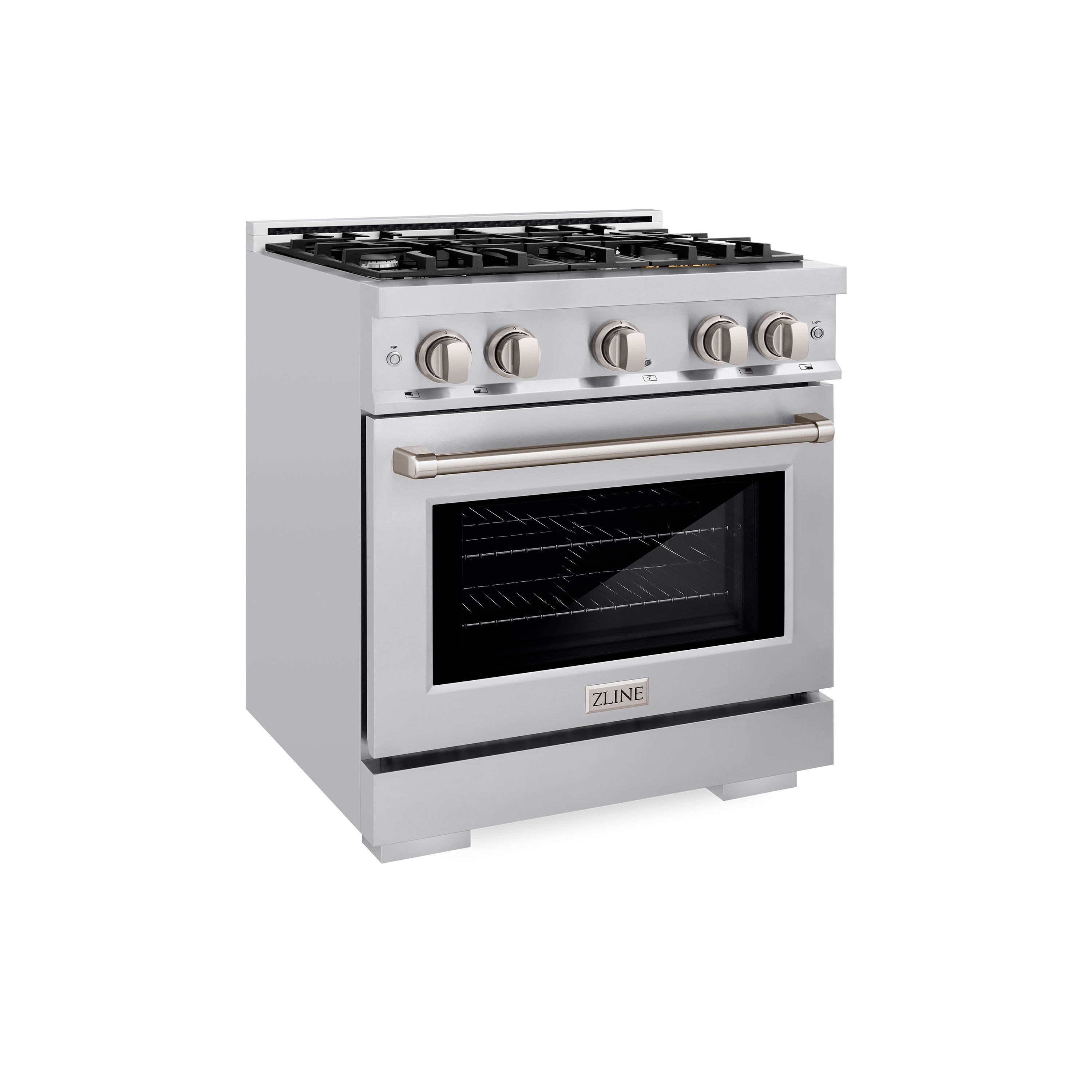 ZLINE 30 in. 4.2 cu. ft. Select Dual Fuel Range with 4 Burner Gas Cooktop and Electric Convection Oven in Stainless Steel (HDR30)