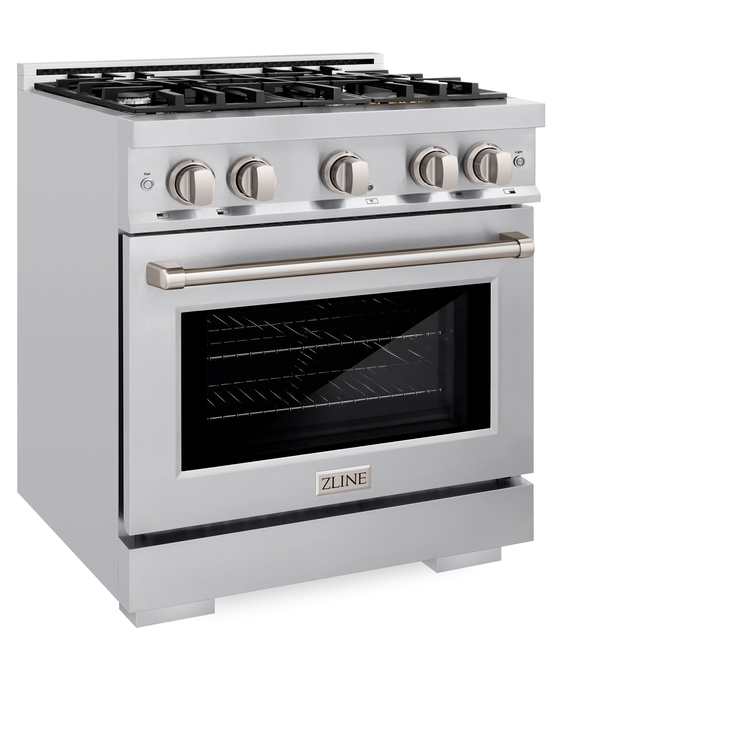 ZLINE 30 in. 4.2 cu. ft. Select Dual Fuel Range with 4 Burner Gas Cooktop and Electric Convection Oven in Stainless Steel (HDR30)